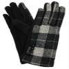Fadivo Womens Black Button Buffalo Plaid Stretch Fit Texting & Tech Touchscreen Gloves view 1