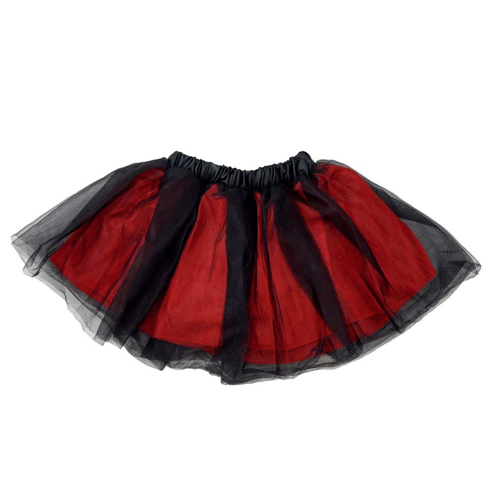 SeasonsTrading Red Black Tulle Tutu Lined Skirt - Girls (2-7 Years)
