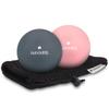 Navaris Lacrosse Massage Balls (Set of 2) - 2 1/2" Diameter Ball Set for Back, Feet, Muscles - Includes Firmer Ball and Softer Ball - Dark Blue, Pink view 1