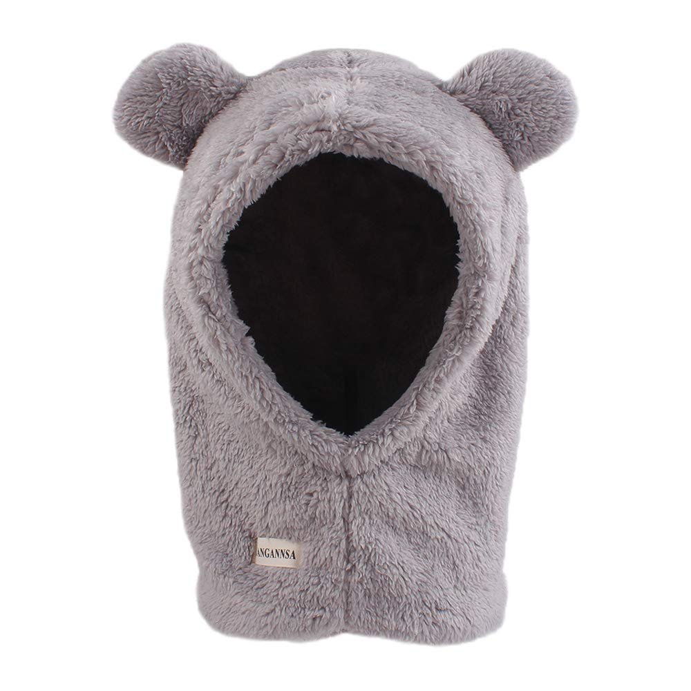 Baby Girls Winter Hat Boys Warm Scarf Hat Kids Thick Earflap Hood Cap with Ear 6M-7T (Gray,S)