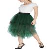 Womens Elegant Mesh Layered Tulle Skirt Sheer Tutu Skirt Midi Dress (S, Dark Green) view 3