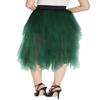 Womens Elegant Mesh Layered Tulle Skirt Sheer Tutu Skirt Midi Dress (S, Dark Green) view 4