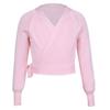 renvena Kids Girls Classic Basic Ballet Dance Gymnastic Active Cardigan Long Sleeve Knit Wrap Warm-up Sweater Pink 7-8 view 1