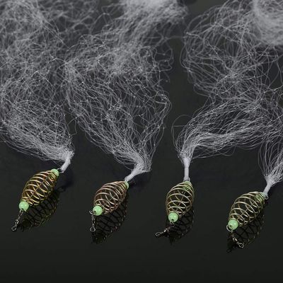 Fishing Net Nylon Strong Hand Cast Easy Throw Fishing Net with Luminous Beads for Outdoor Night Fishing(8#)
