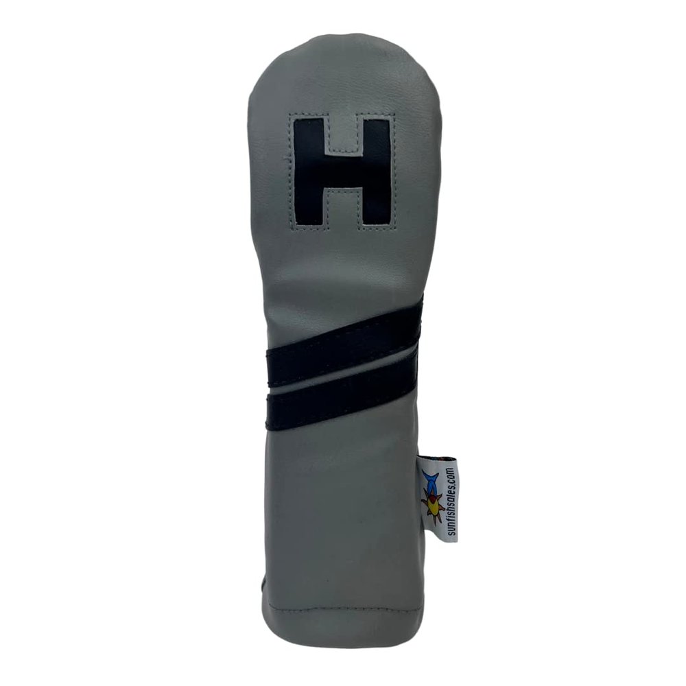 Gray and Black Sunfish Leather H Hybrid Golf Club Headcover