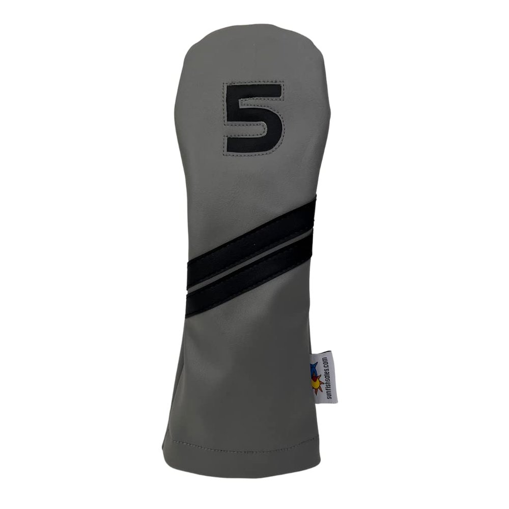 Gray and Black Sunfish Leather 5 Wood Fairway Golf Club Headcover