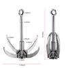 Ant Mag Grappling Hook Stainless Steel Claw Carabiner with 20m/65ft 8mm Auxiliary Black Rope for Camping Hiking Tree Grabbing and Water Lifting Salvage view 2