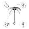 Ant Mag Grappling Hook Stainless Steel Claw Carabiner with 20m/65ft 8mm Auxiliary Black Rope for Camping Hiking Tree Grabbing and Water Lifting Salvage view 3