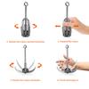 Ant Mag Grappling Hook Stainless Steel Claw Carabiner with 20m/65ft 8mm Auxiliary Black Rope for Camping Hiking Tree Grabbing and Water Lifting Salvage view 4