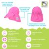 Flap Happy Baby Sun Hat - UPF 50+ Swim Hat with Neck Flap for Sun Protection, Floats on Water, Recycled Fabric - White, XX-Large view 2