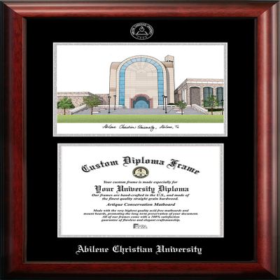 Campus Images NCAA Abilene Wildcats Unisex Silver Medallion Frame Abilene Christian University 11w x 8.5h Silver Embossed Diploma Frame Lithograph, Brown, One Size