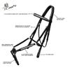 Exion Premium English Leather Figure 8 Bridle with Silver Clincher Noseband & Browband | Soft Padded Anatomical Crown Piece | Rubber Reins | Adjustable Fit | Jumping, Hunter, Eventing view 4