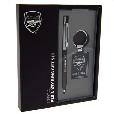 Arsenal FC Pen and Keychain Set (One Size) (Black/Silver)