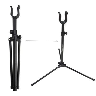AMEYXGS Archery Bow Stand Holder Portable Foldable Bow Stand Aluminum Alloy Frame Holder Bracket for Bow Hunting Shooting Practice Competition (Black)
