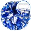 AUHOKY 4 Packs Metallic Cheerleading Cheer Pom Poms, Fluffy Cheerleader Pompoms with Finger-Friendly Ring, Cheering Pom poms for Squad Team Sports Game Dance Dress Party Kids Adults(Blue/Silver) view 2