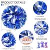 AUHOKY 4 Packs Metallic Cheerleading Cheer Pom Poms, Fluffy Cheerleader Pompoms with Finger-Friendly Ring, Cheering Pom poms for Squad Team Sports Game Dance Dress Party Kids Adults(Blue/Silver) view 3