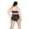 American Apparel Women's Shadow Stripe High Waist Brief, Black, X-Small view 2