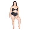American Apparel Women's Shadow Stripe High Waist Brief, Black, X-Small view 3
