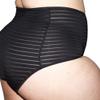 American Apparel Women's Shadow Stripe High Waist Brief, Black, X-Small view 4