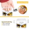 AUHOKY 4 Packs Metallic Cheerleading Cheer Pom Poms, Fluffy Cheerleader Pompoms with Finger-Friendly Ring, Cheering Pom poms for Squad Team Sports Game Dance Dress Party Kids Adults(Black/Gold) view 3