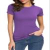 Urban CoCo Women's Stretchy Bodycon Short Sleeve T-Shirt (S, Light Purple) view 1