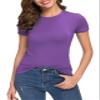 Urban CoCo Women's Stretchy Bodycon Short Sleeve T-Shirt (S, Light Purple) view 2