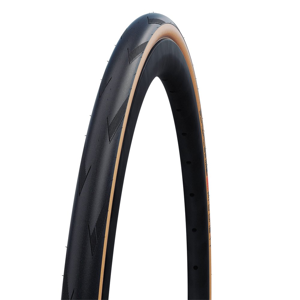 Schwalbe - Pro One TT Time Trial and Triathlon Tubeless Folding Bike Tire | 700 x 25 | Evolution Line, Addix Race | Black/Tan