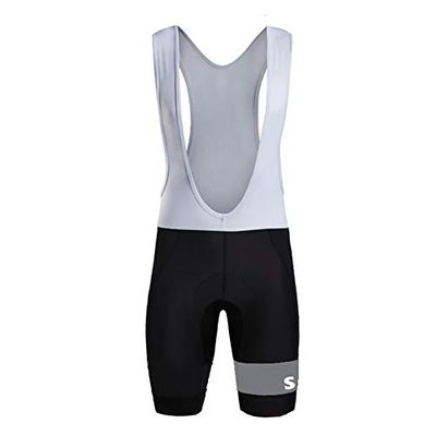 SGCIKER Men's Grey Laser Cut Cycling Bib Shorts Bike 9D Gel Padded Cycle Tights Italia Power Band Bicycle Pants (3XL)