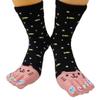 acdiac Women's Cotton Toe Socks,five Finger Socks,Funny and Funky cartoon theme sport Toe Socks (fish-black) view 2