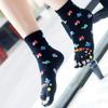 Women's Cotton Toe Socks,five Finger Socks,Funny and Funky cartoon theme sport Toe Socks (mushroom-black) view 2