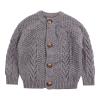 Peecabe Toddler Girl Sweaters Cable Knit Long Sleeve Crewneck Chunky Crochet Cardigans 1-6T (Light Gray, 90-2T) view 1