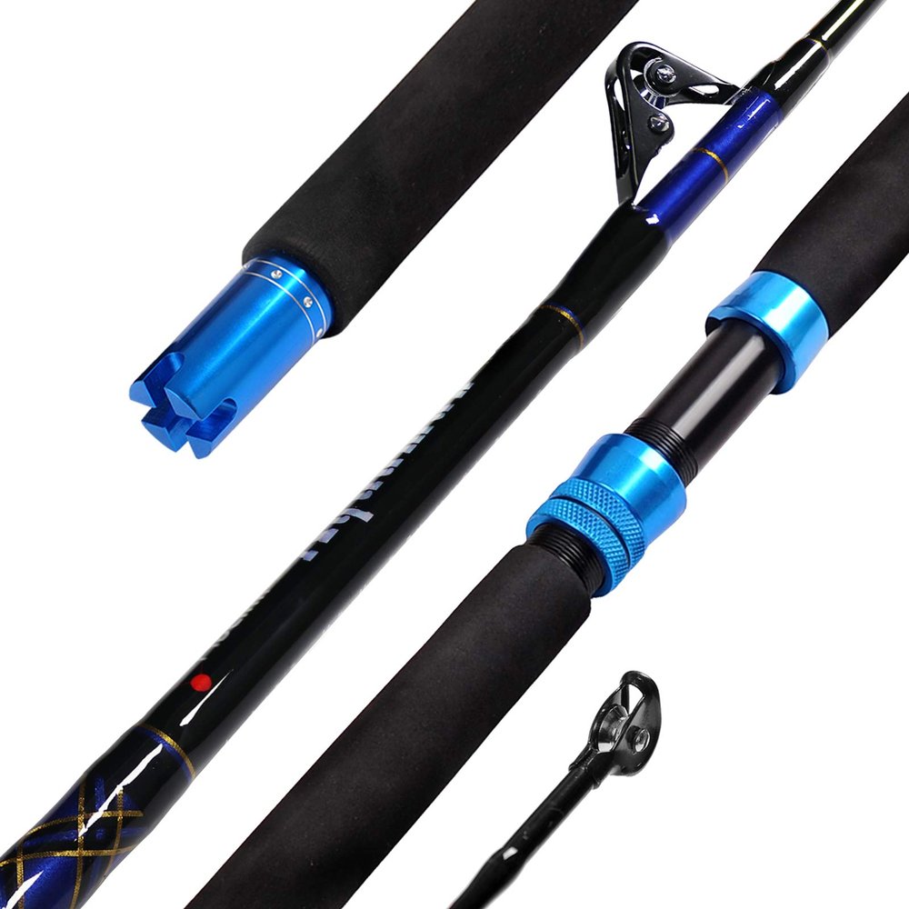 Fiblink 1-Piece Saltwater Offshore Trolling Rod Conventional Boat Rod Carbon Fishing Pole(6 Feet, 30-50 lb/50-80 lb/80-120 lb) (50-80 Pound)