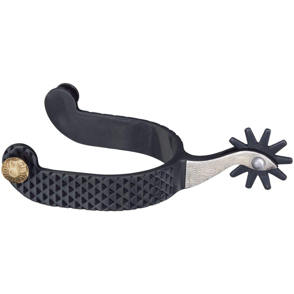 Tough 1 Spurs Mens 10 Point Rowel Steel Rasp Design Black 78-9962