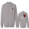 0184. dope Streetwear Graphic Good Vibe Red Rose Flowers Bones Hand Shaka Men's Crewneck Sweatshirt (Light Gray Medium) view 1