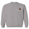 0184. dope Streetwear Graphic Good Vibe Red Rose Flowers Bones Hand Shaka Men's Crewneck Sweatshirt (Light Gray Medium) view 2