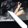 AZYOUNG Women's Masquerade Masks Side Feather Flower Petal Hand Held Lace Mask with Stick,(Black) view 2
