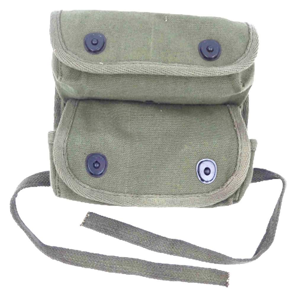 Warreplica US WWII Double Grenade Pouch Reproduction. Durable Canvas with Belt Hooks, Holds Two Grenades. Perfect for reenactments & Collectors.