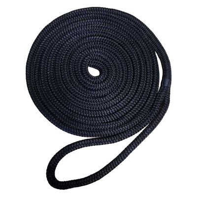 Robline Premium Nylon Double Braid Dock Line (Color: Black, Size: 1/2" X 35')