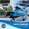 WavesRx Premium Boat & Jet Ski Trailer Transom Tie Down Straps - Adjustable Marine Boat Trailer Strap via Quick Release Buckle - Boats Transom Straps & Watercraft Accessories for Safe Transport view 2
