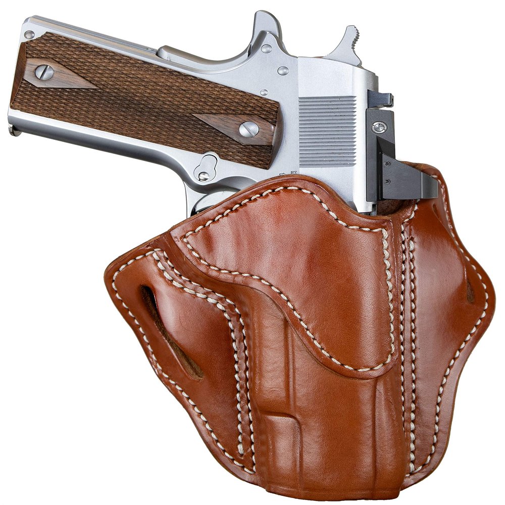 1791 GUNLEATHER 1911 Optic Ready Holster - OWB CCW Leather Gun Holster for Belts - Right Handed - Fits 1911 Models with 4" and 5" Barrels