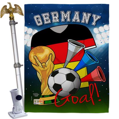 World Cup Germany Flags German Home Decor Banner Room Wall Art Patio Porch Lawn Garden Flag Stand Pole Outdoor Tapestry Yard Signs FIFA Gifts Sports Fan Trophy Soccer Game Football Made In USA