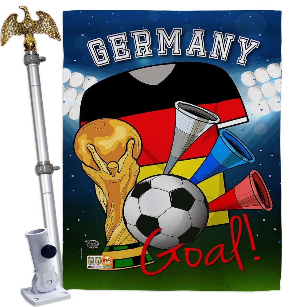 World Cup Germany Flags German Home Decor Banner Room Wall Art Patio Porch Lawn Garden Flag Stand Pole Outdoor Tapestry Yard Signs FIFA Gifts Sports Fan Trophy Soccer Game Football Made In USA
