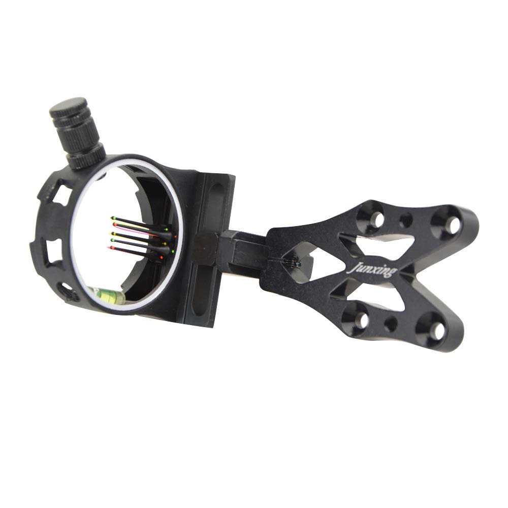 AMEYXGS 5 Pin Compound Bow Sight CNC Aluminum Alloy Bow Sight with Micro Adjust Bracket Detachable LED Sight Light Right Hand