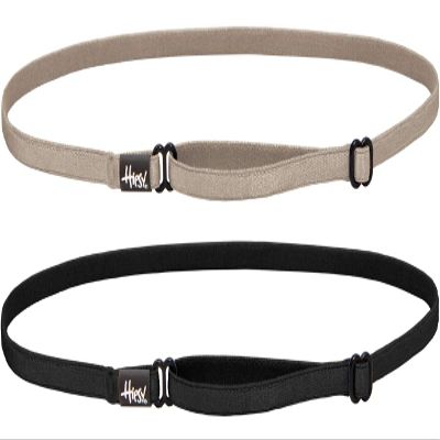 Hipsy Women's Elastic & Adjustable Running Headband Multi Pack (Black & Taupe Elastic 2pk)
