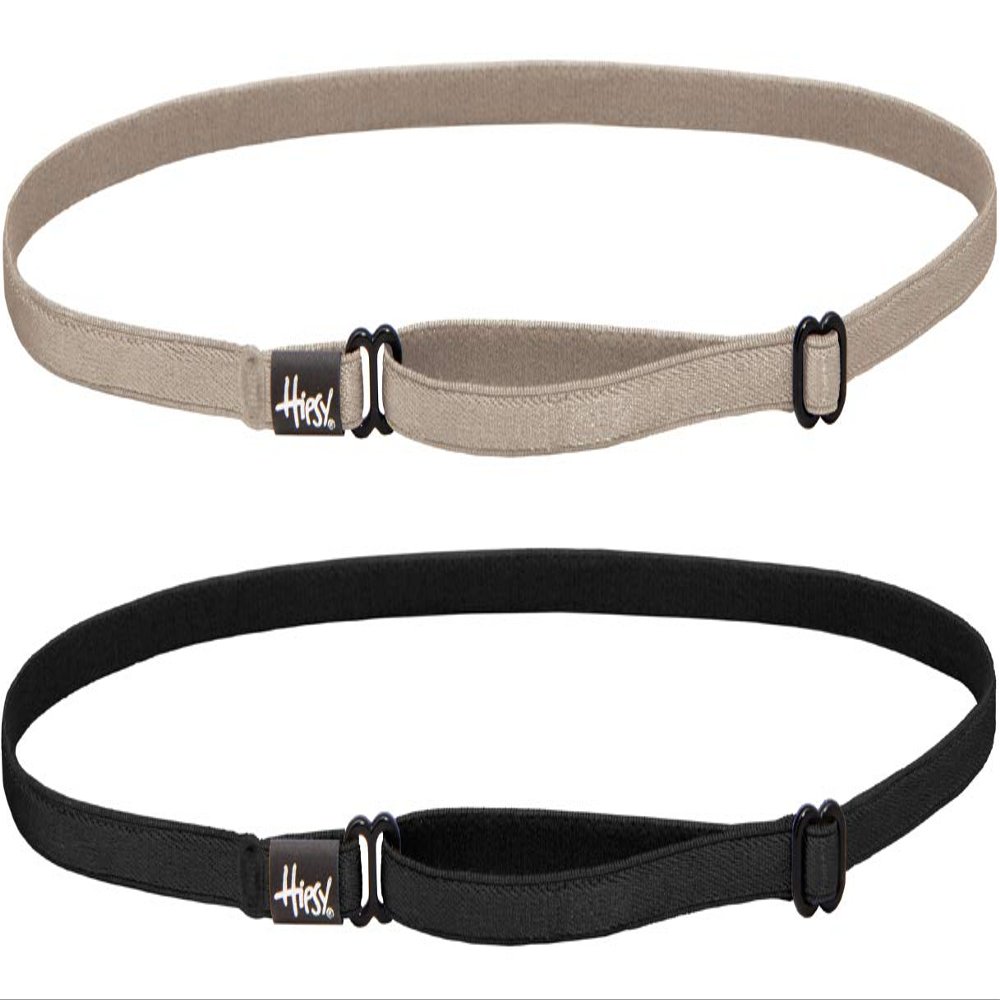 Hipsy Women's Elastic & Adjustable Running Headband Multi Pack (Black & Taupe Elastic 2pk)