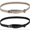 Hipsy Women's Elastic & Adjustable Running Headband Multi Pack (Black & Taupe Elastic 2pk) view 1