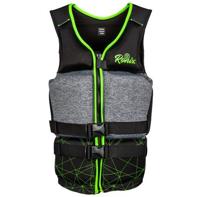 Ronix Driver's Ed Capella 3.0 CGA Life Vest, Black/Lime, Teen (75-125lbs)