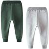 Little Boys Cotton Casual 2T Sweatpants Toddler Boys' Drawstring Elastic Waist Solid 2T Jogger Pants 2 Pack Set Gray Green 3T view 2