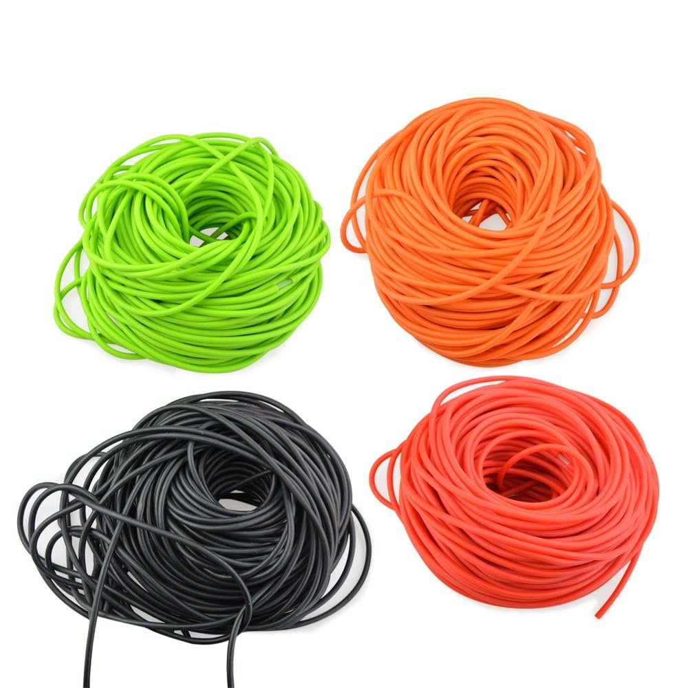SHARROW Archery Bow Tube Peep Sight Replacement Stretch Compound Bow Pull Line Peep Sight Rubber Elastic Tube Band 1/8 1/4 3/16 Hole Size (Orange, 5m)