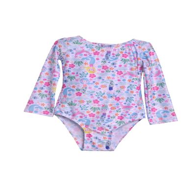 Flap Happy Girls' Rash Guard Swimsuit, Mermaid Lagoon, 24M
